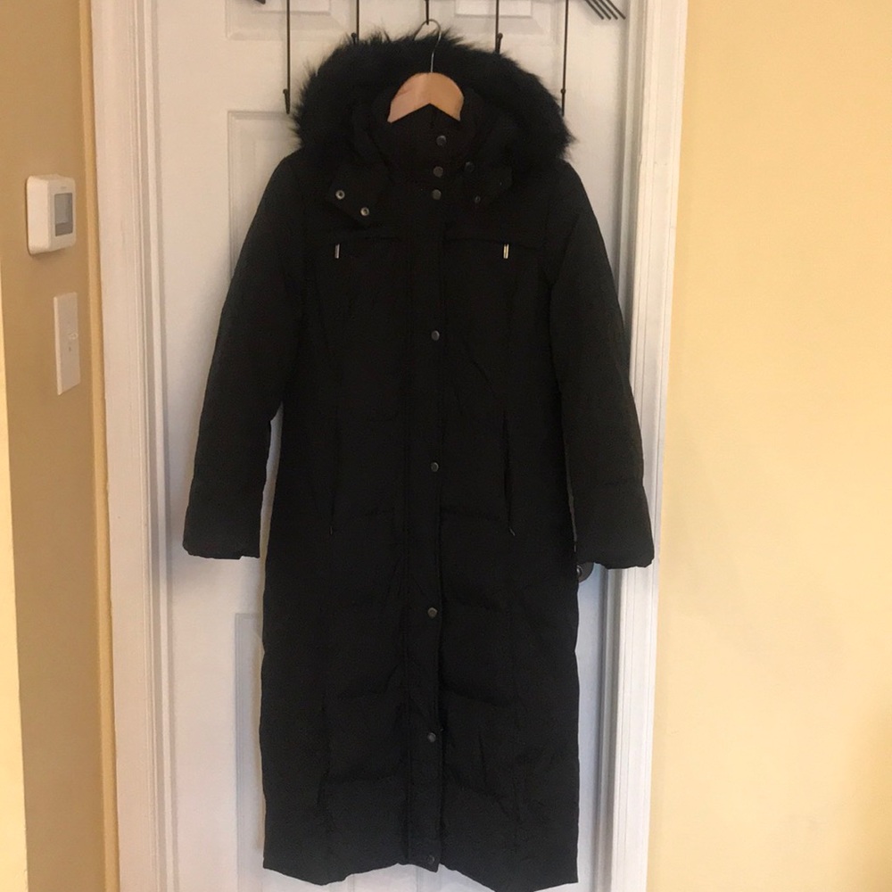 Utex Platinum Winter Warm Down Hooded Black Coat